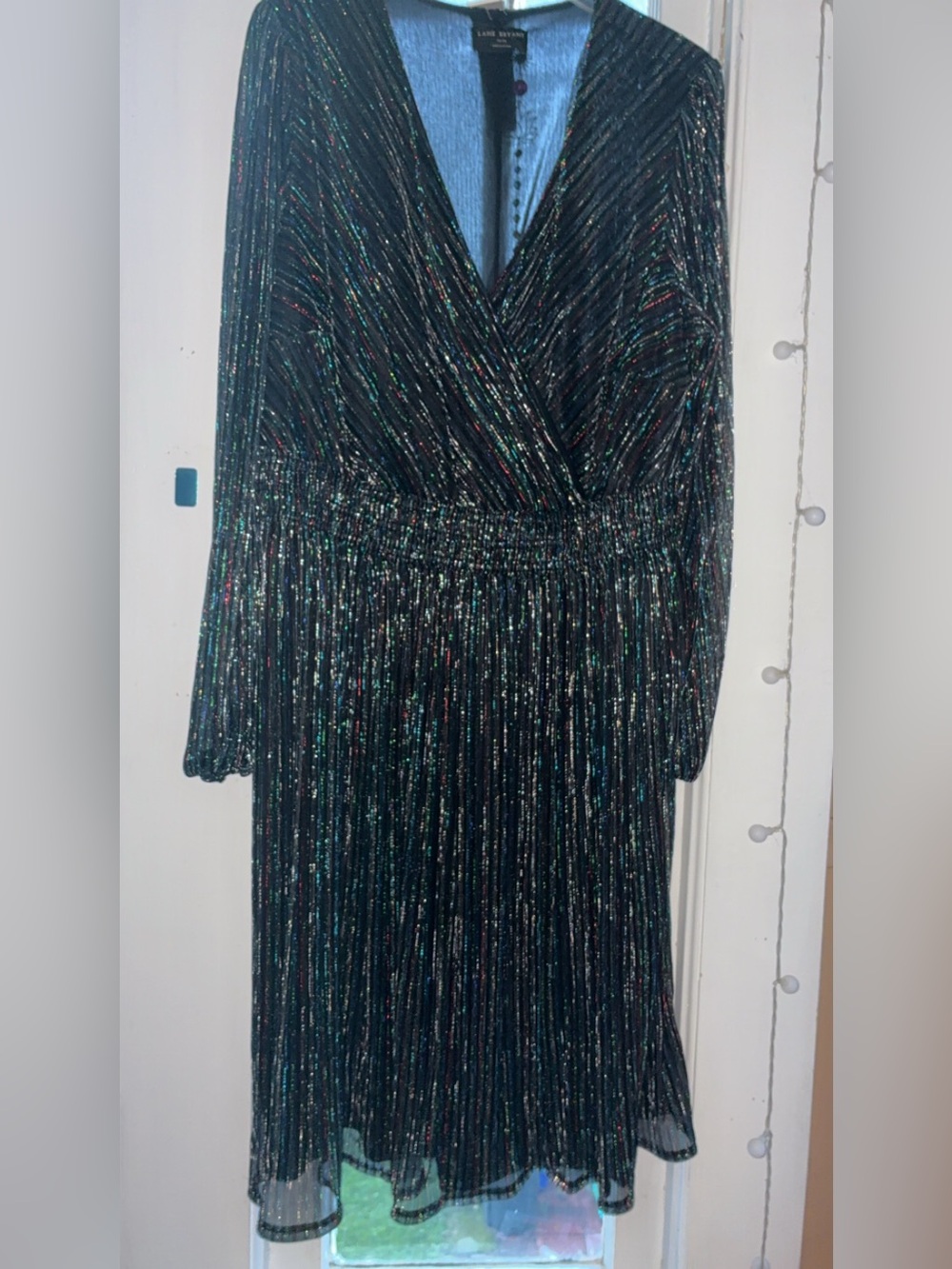 Lane Bryant Metallic Multi-Color Wrap Dress